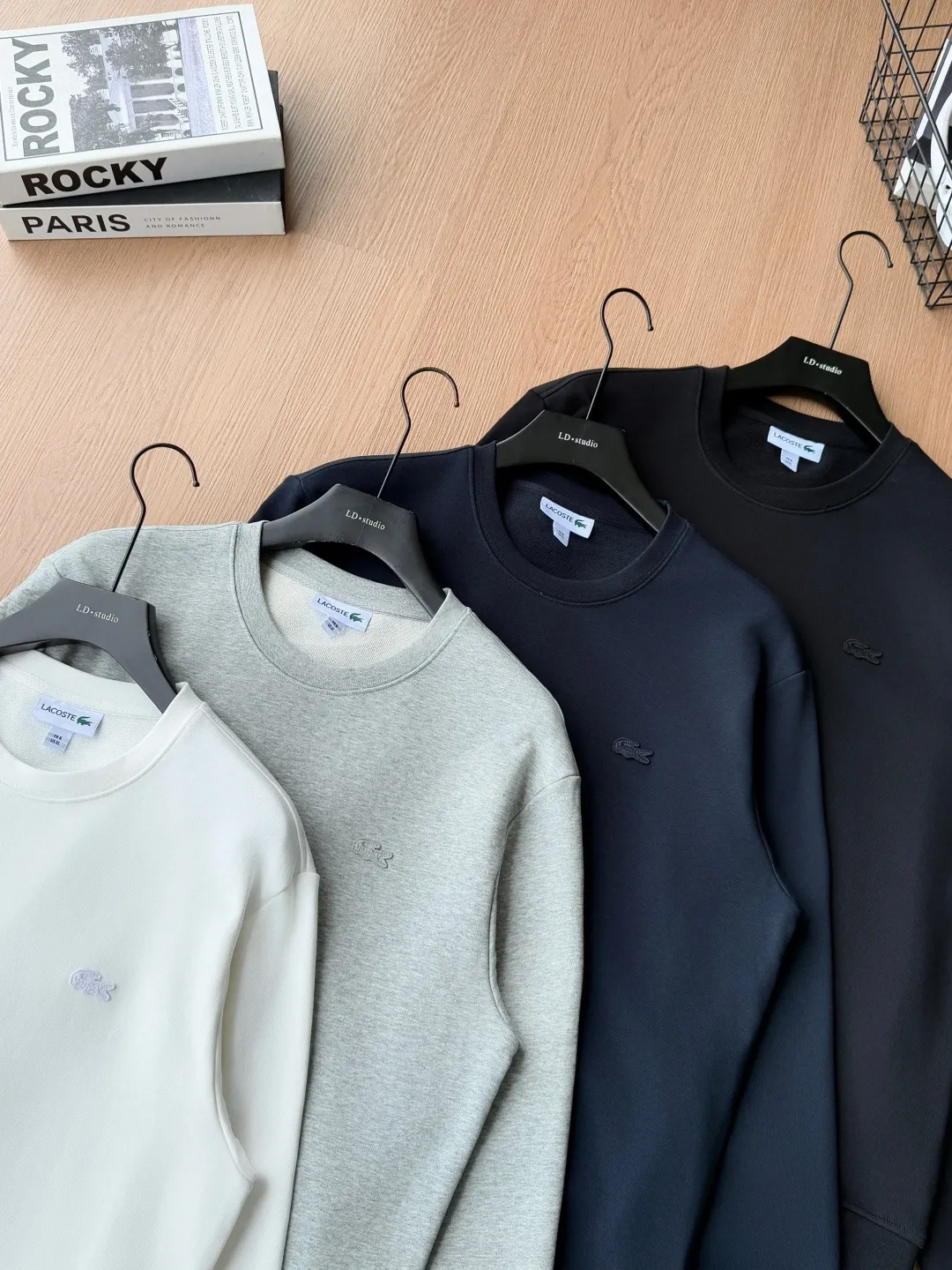 P 115LACOSTE. 2026 Autumn New Product Counter Same Style Embroidery Craft Cotton Round Neck Sweatshirt 360g Pure Cotton Terry M.L.XL 2XL LA-369